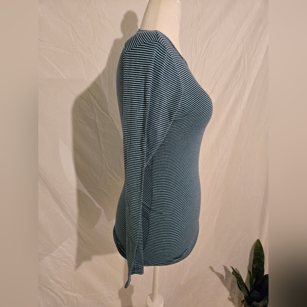 Teal Striped Long Sleeve Tee - Picture 3 of 8